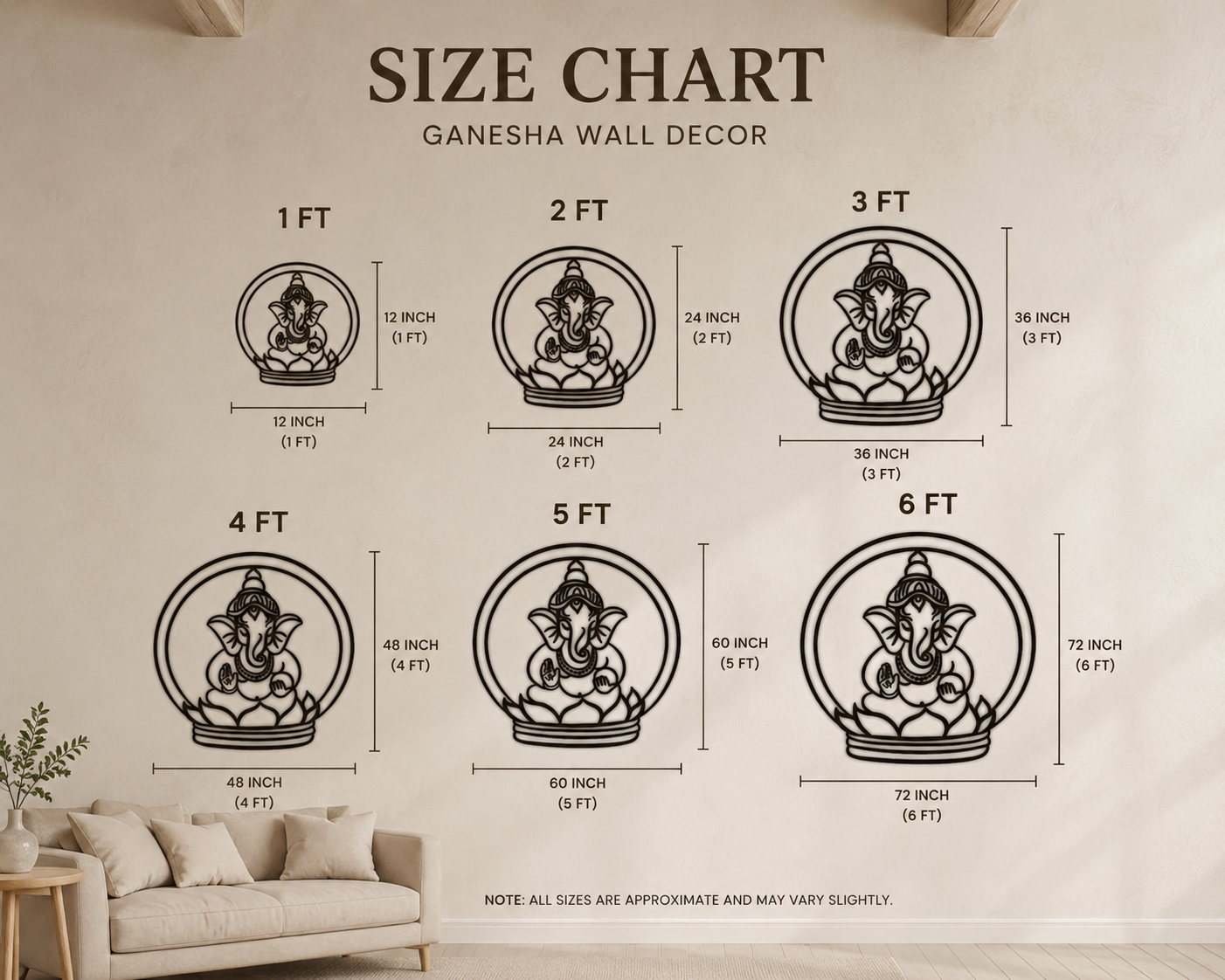 Divine Ganesha Mandala Metal Wall Art