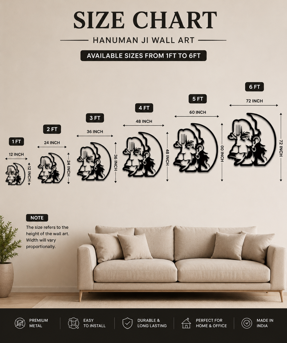 Divine Hanuman Aura Metal Wall Art