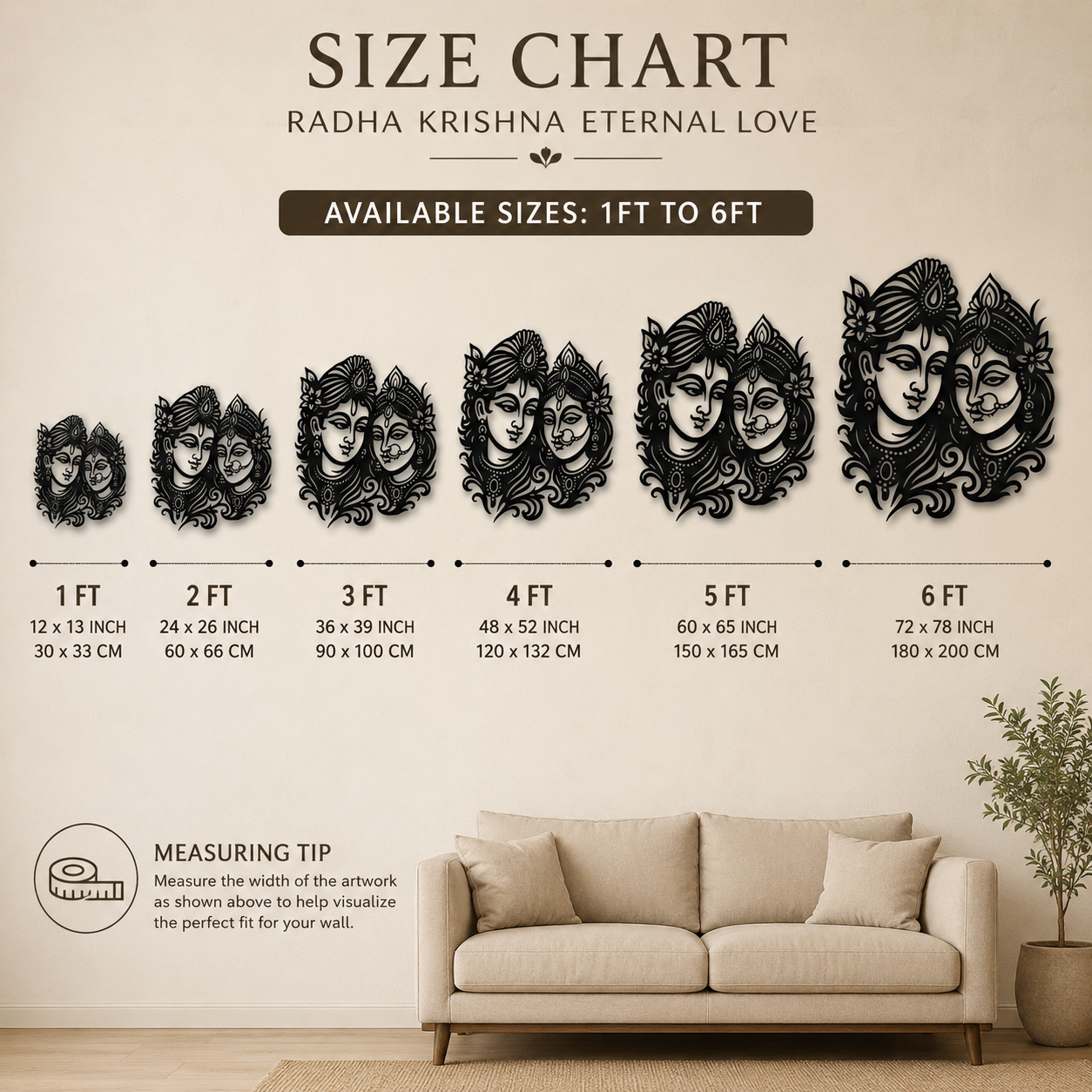 Radha Krishna Eternal Love – Metal Wall Art