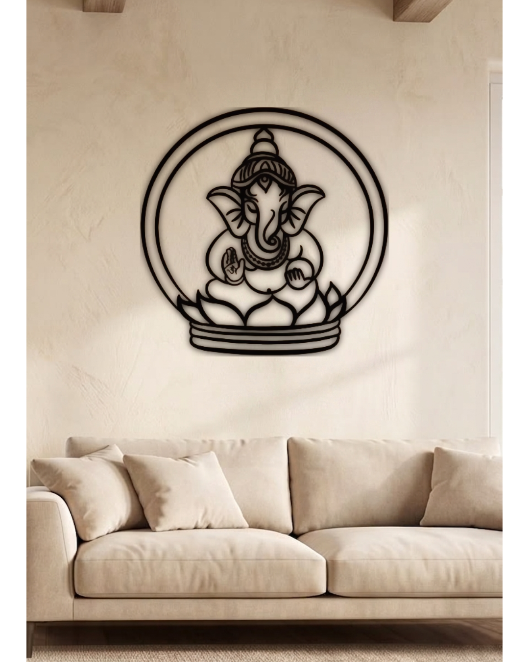 Divine Ganesha Mandala Metal Wall Art