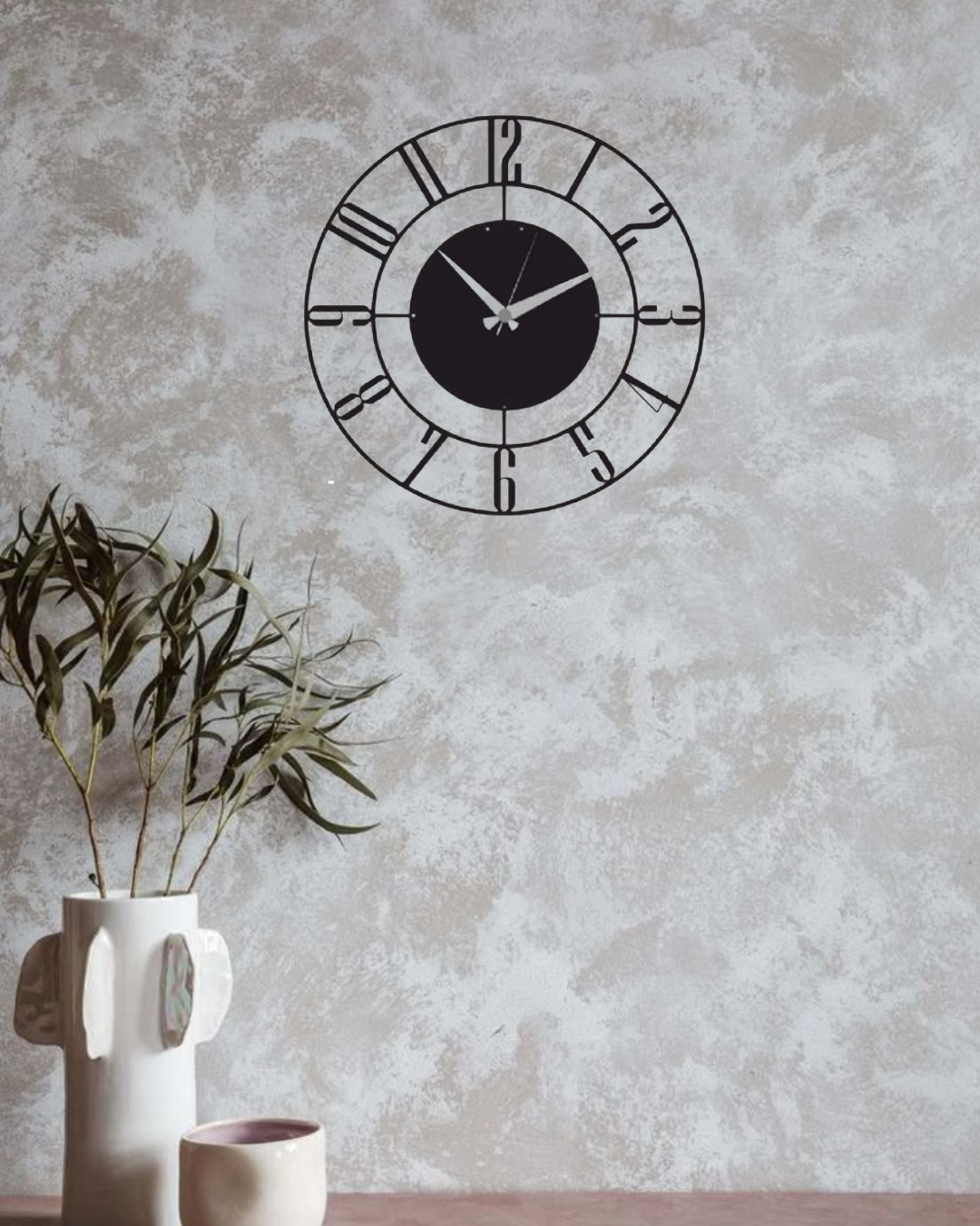 Modern Roman Dial Metal Wall Clock