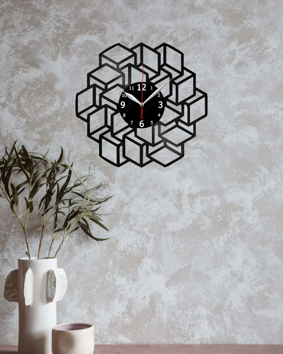 CubeMesh 3D Metal Wall Clock