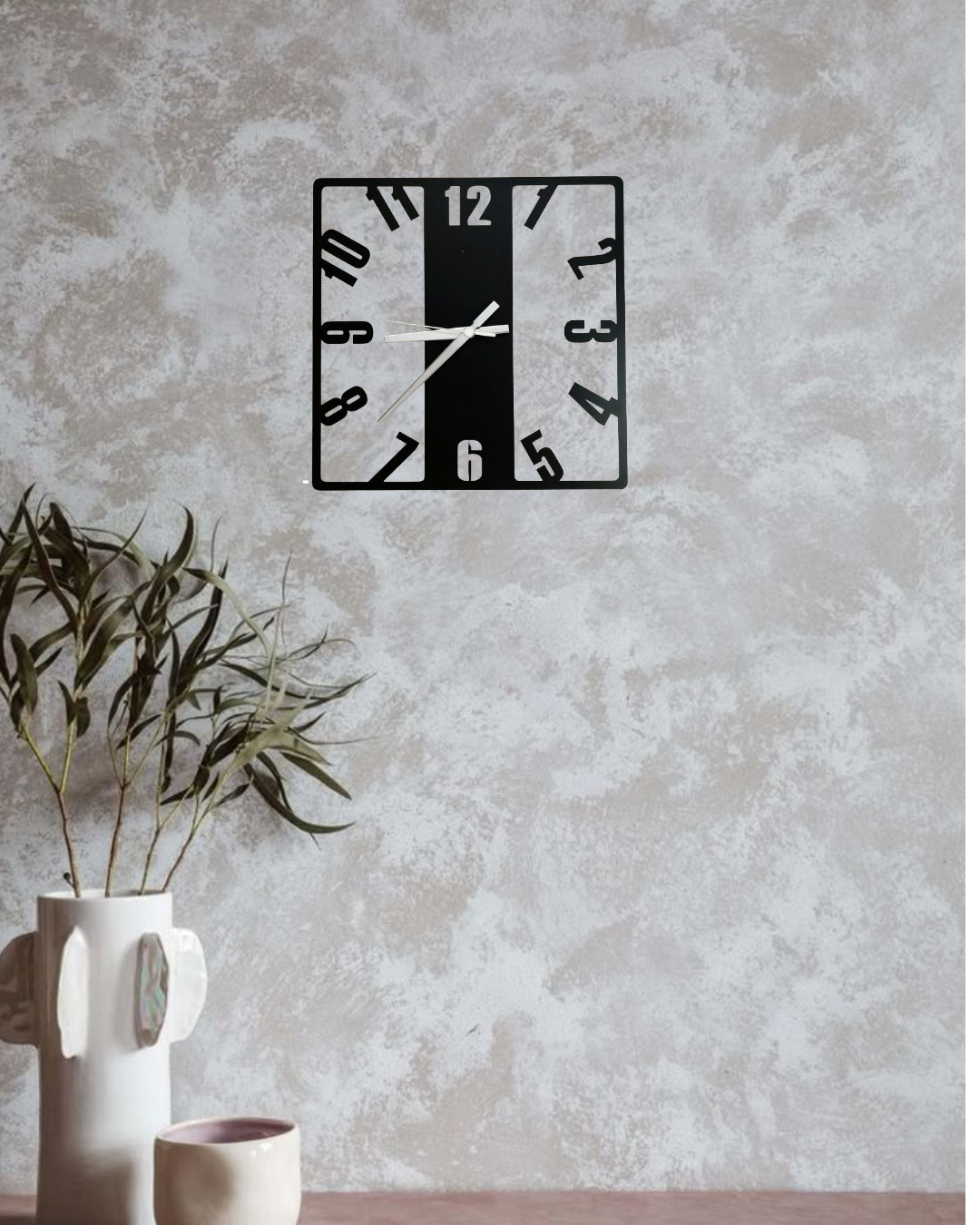 MonoStripe Square Metal Wall Clock