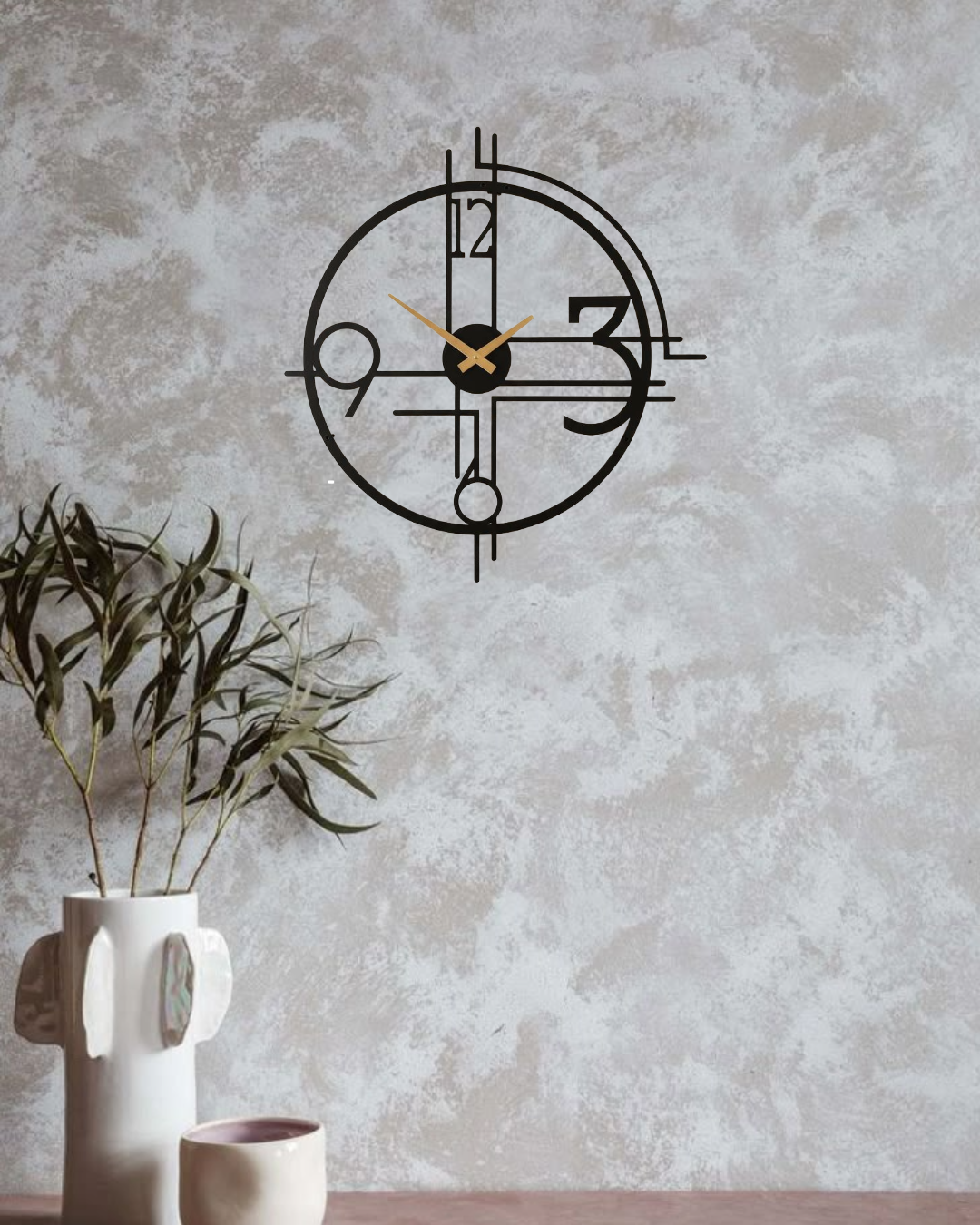Abstract Line Metal Wall Clock