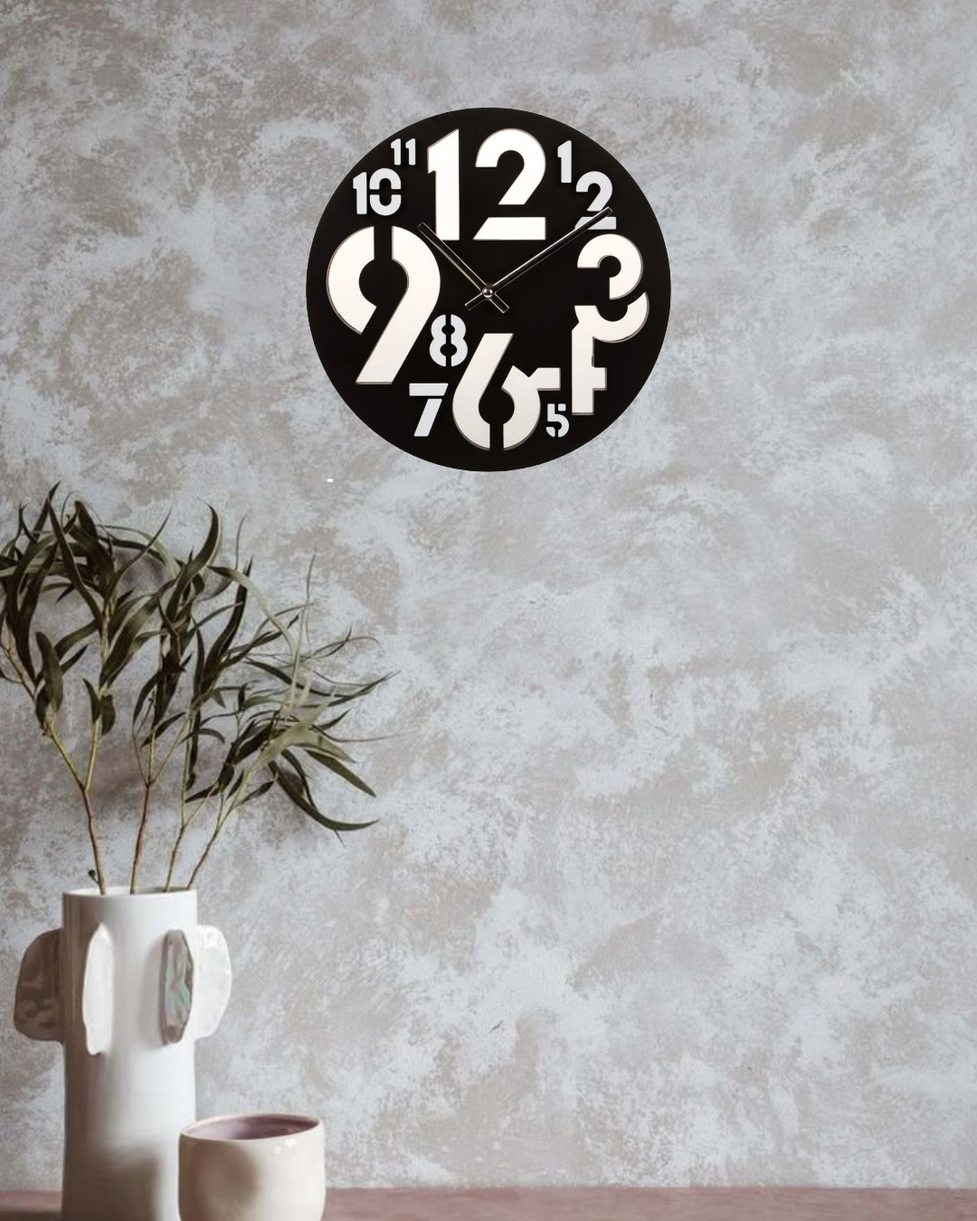 Number Circle Metal Wall Clock