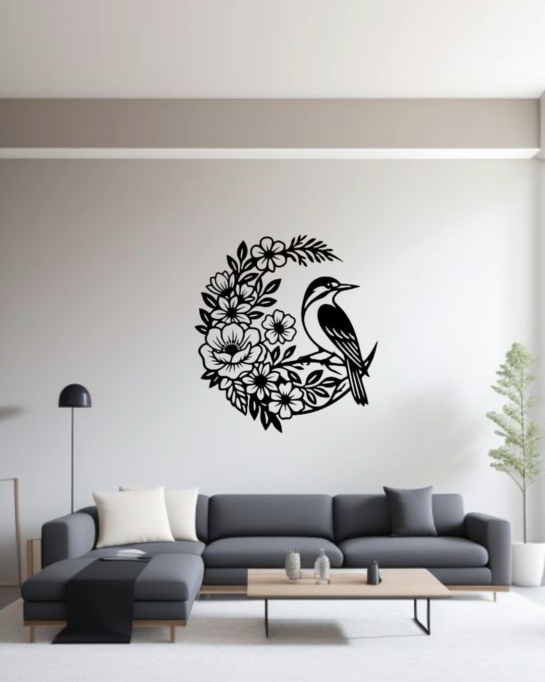 Floral Bird Metal Wall Art