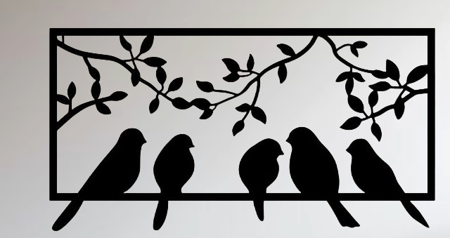 Birds on Branch Metal Wall Art