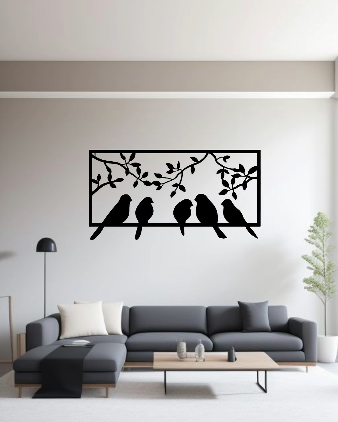 Birds on Branch Metal Wall Art