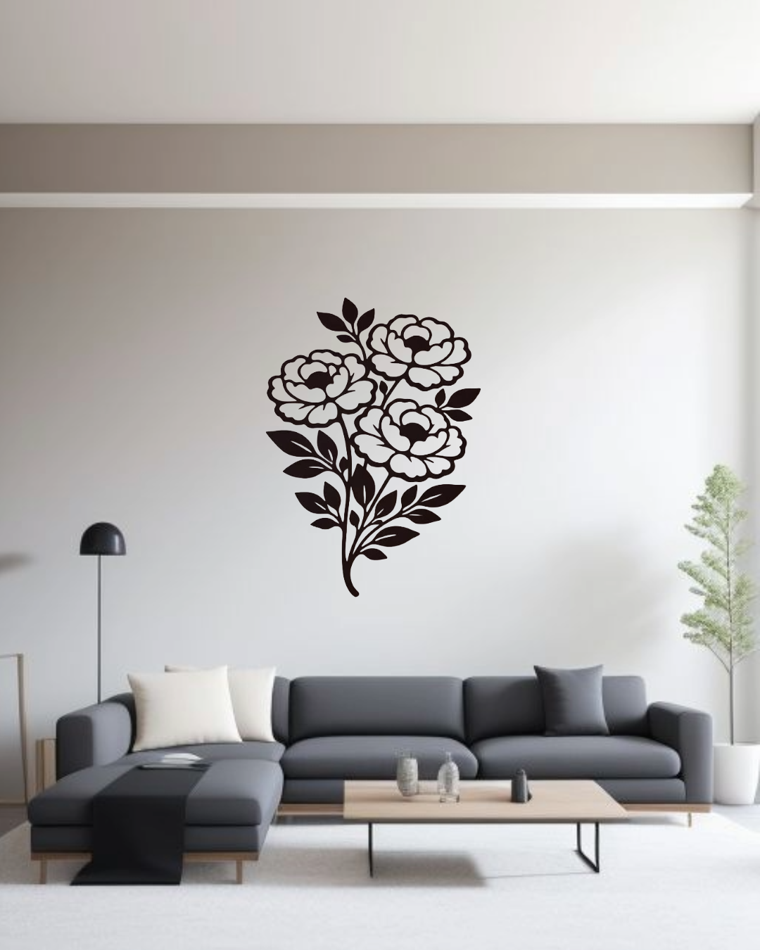 Peony Bouquet Metal Wall Art