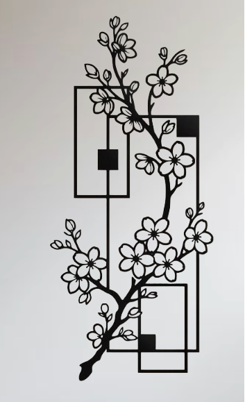 Floral Geometric Metal Wall Art