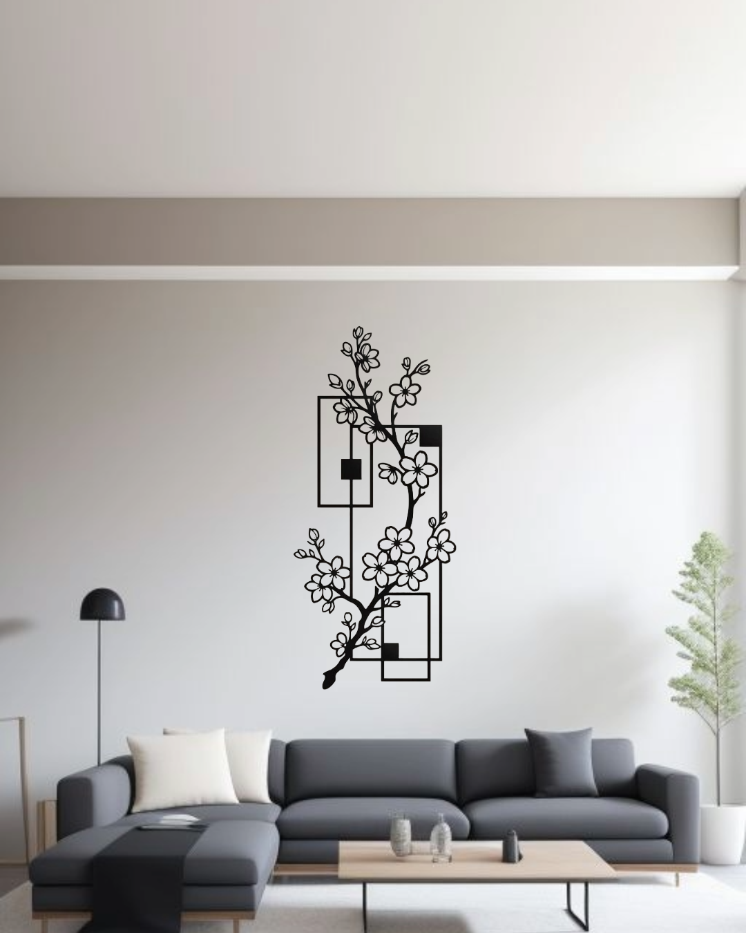 Floral Geometric Metal Wall Art